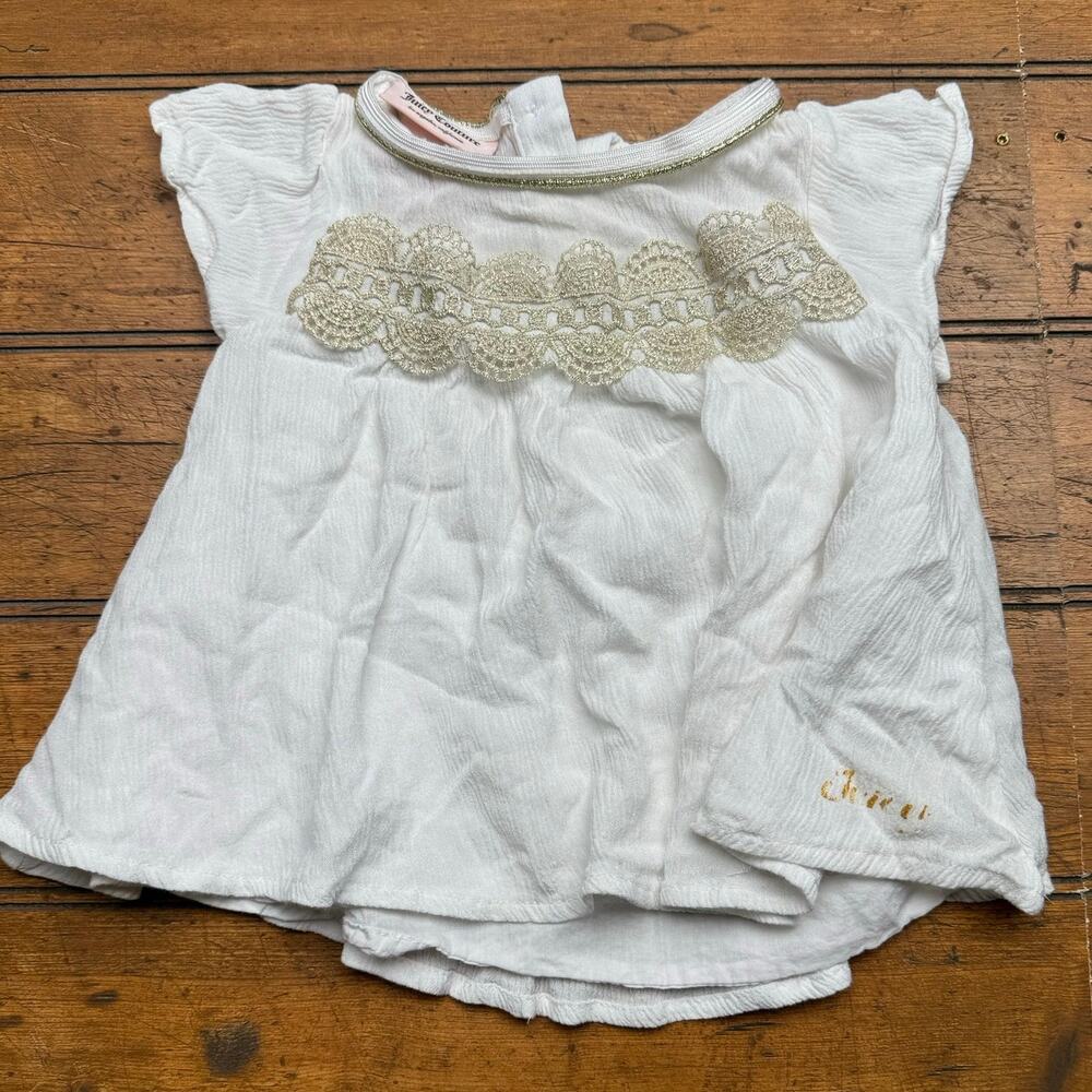 Juicy couture baby shirt white and gold 18m